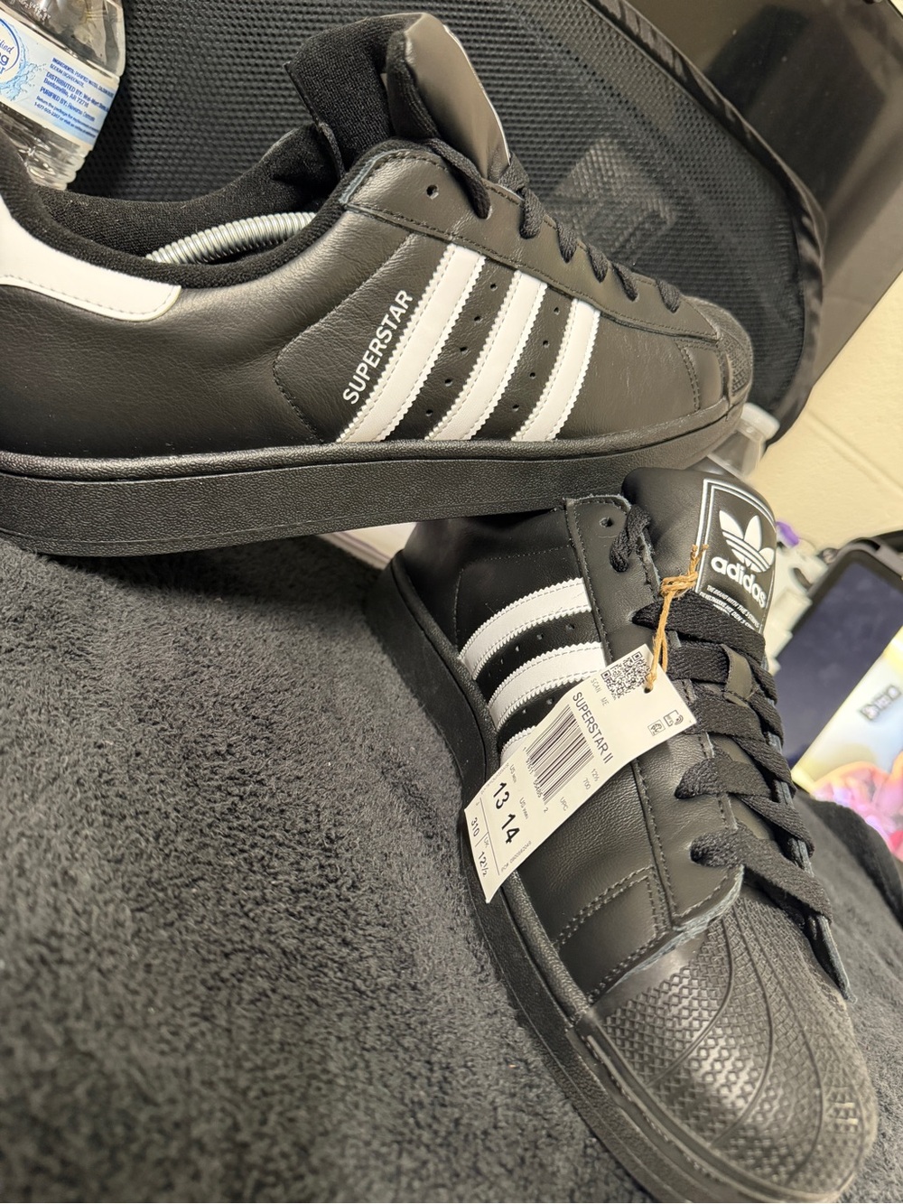 adidas Black & White Superstar Leather Sneakers